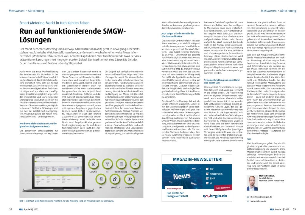 Zeitschriftenartikel über SMGW Lösungen und Smart Metering